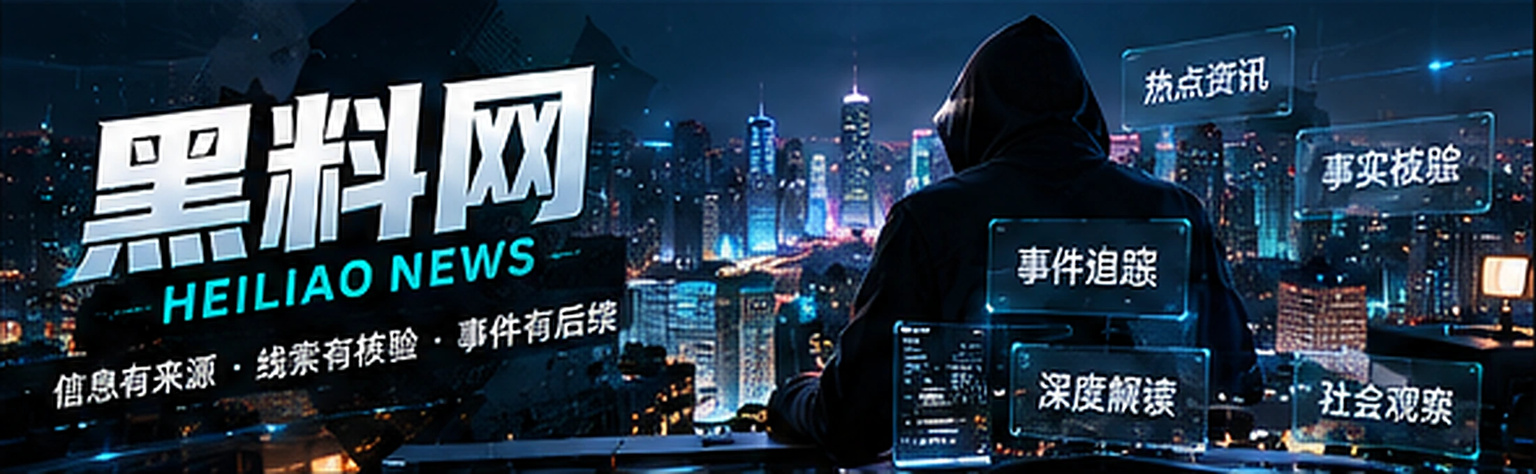 黑青色资讯品牌主视觉